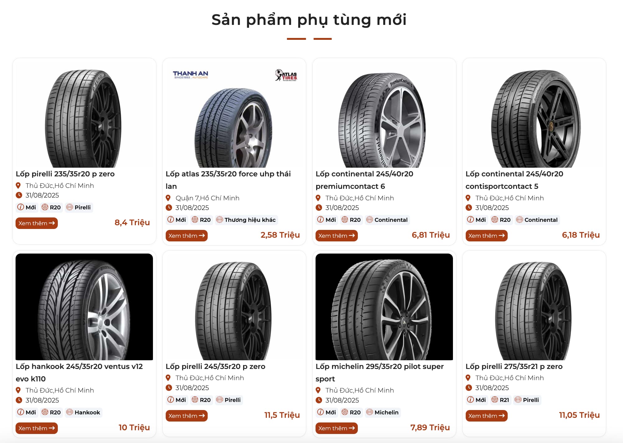 Website sàn TMĐT Ô tô