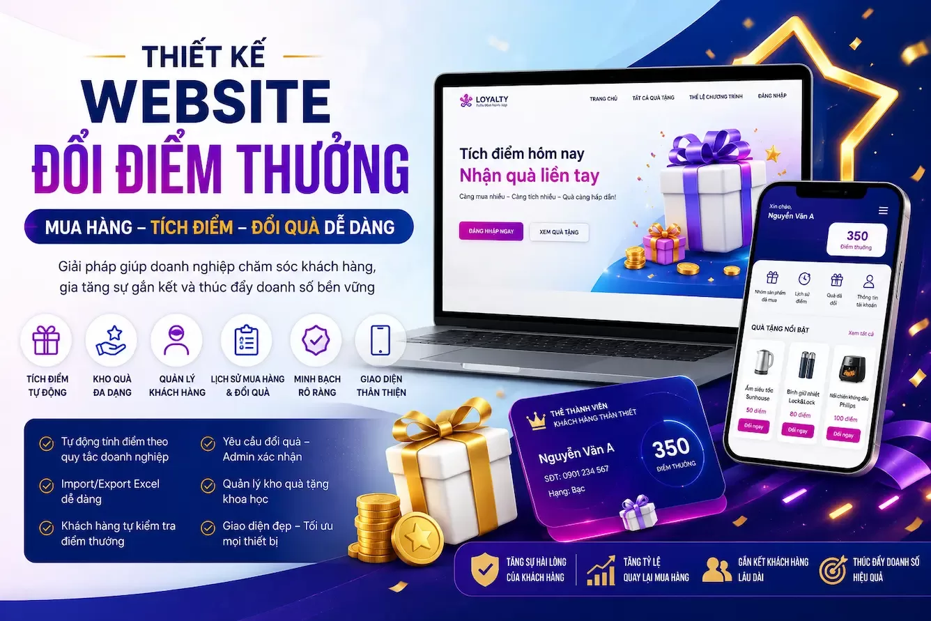 Thiết kế web đổi điểm thưởng